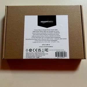 Amazon basics 3 foot 3.5 mm cable male to female.
